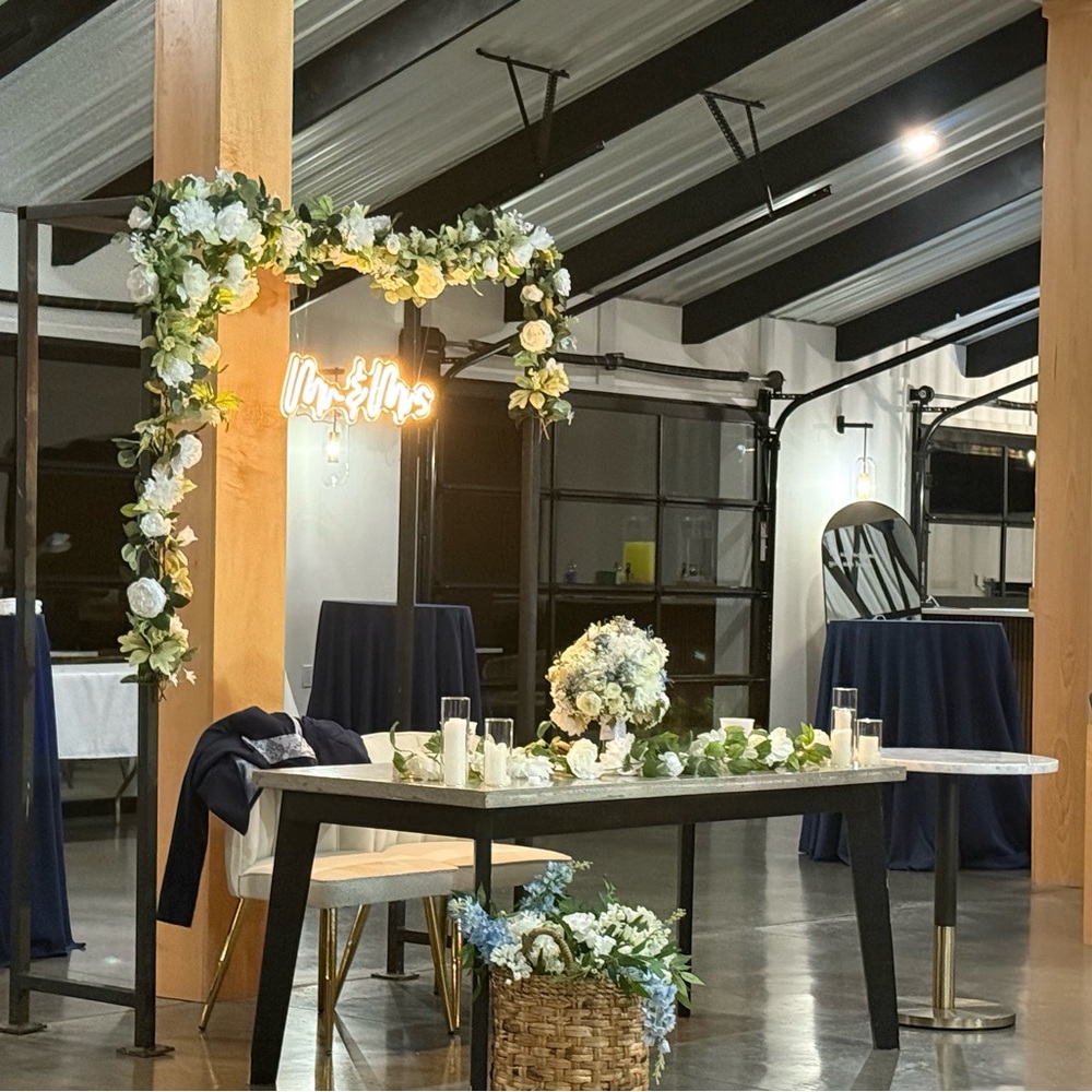 White floral garlands